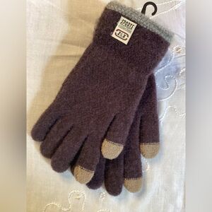 Purple and Tan Winter Gloves